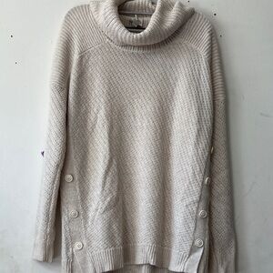 St. John's Bay Cream Cowl Neck Sweater size M tunic knit sweater